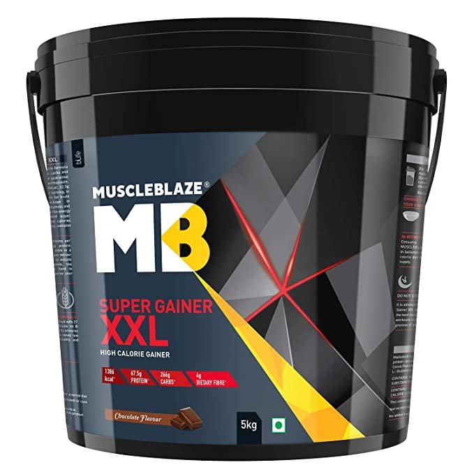 Muscle Blaze Super Gainer XXL, For Muscle Mass Gain (Chocolate, 5 kg / 11 lb, 50 Servings)