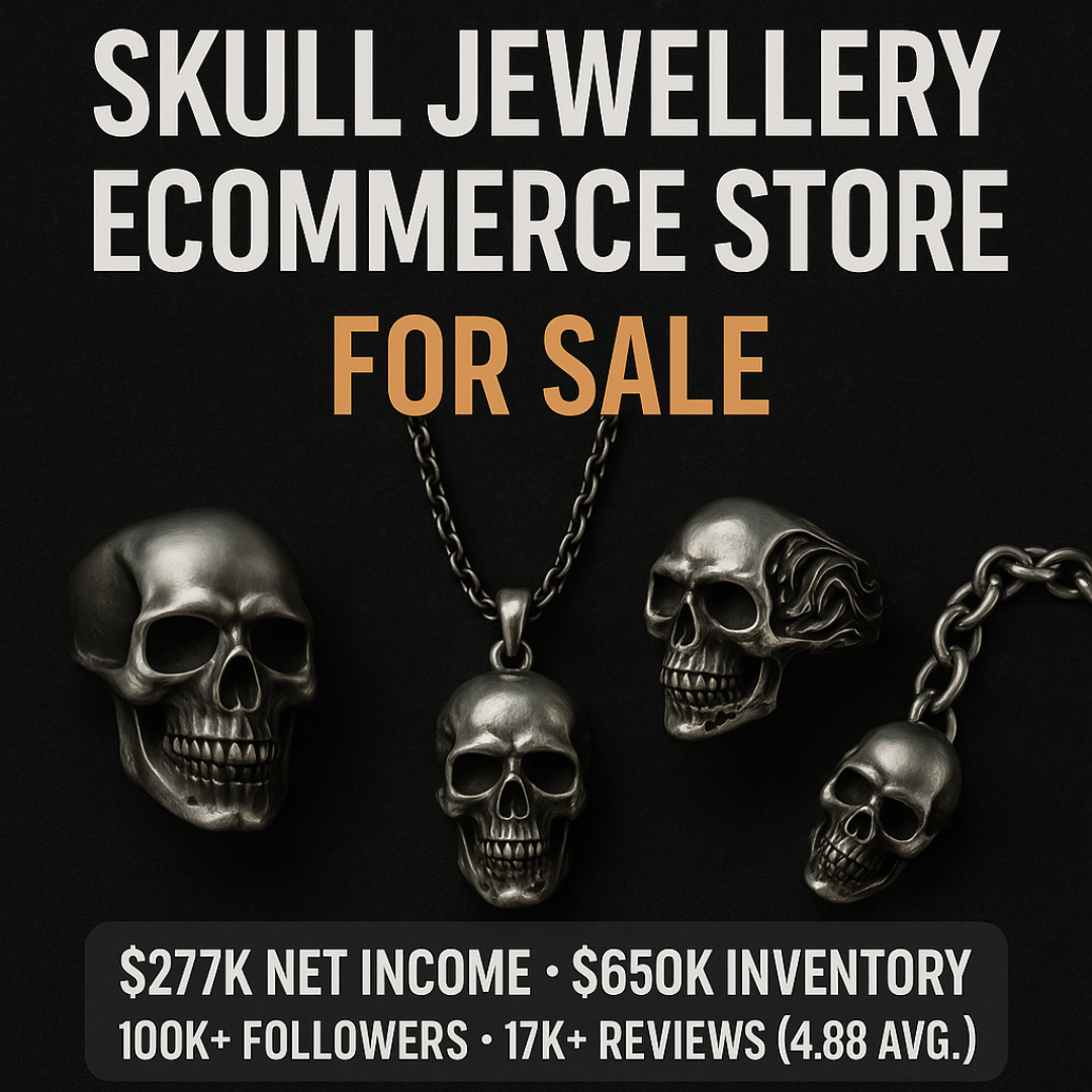 Skull Jewellery Store for Sale : 7 Powerful Facts 1 Skull Jewellery Ecommerce Store