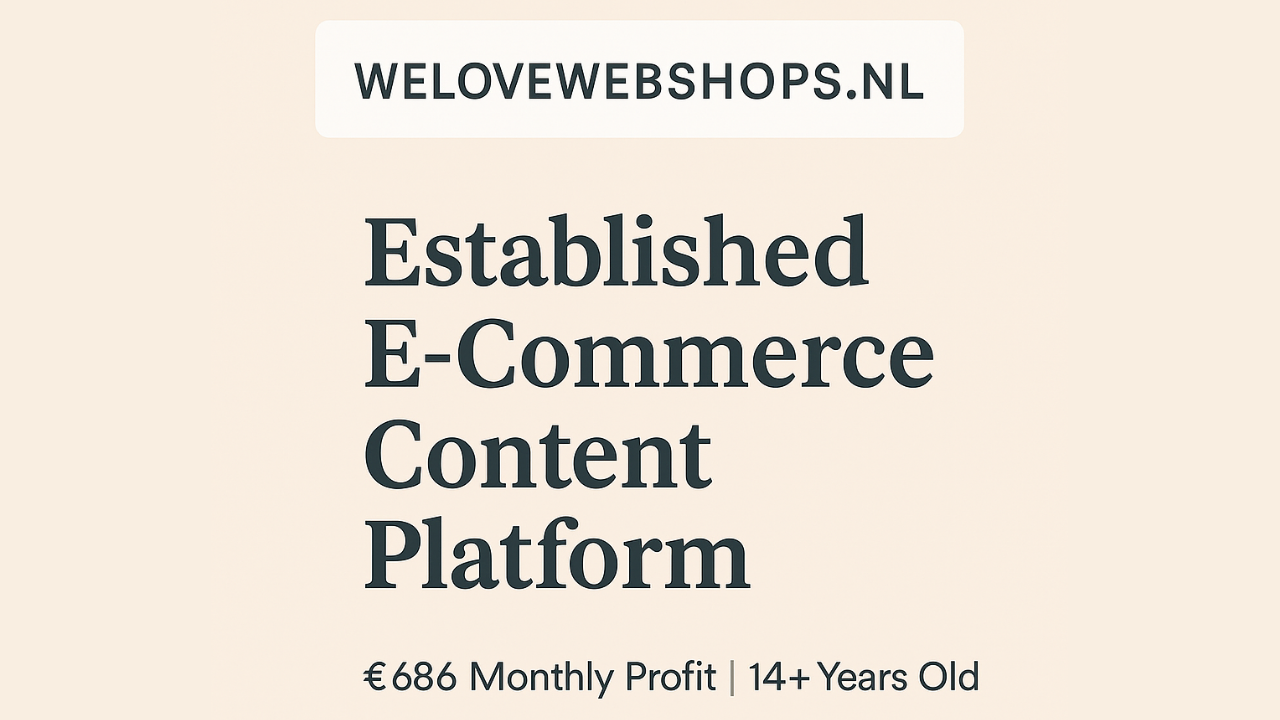 Welovewebshops.nl - Top Website For Sale (14+ Years) 1 Welovewebshops.nl