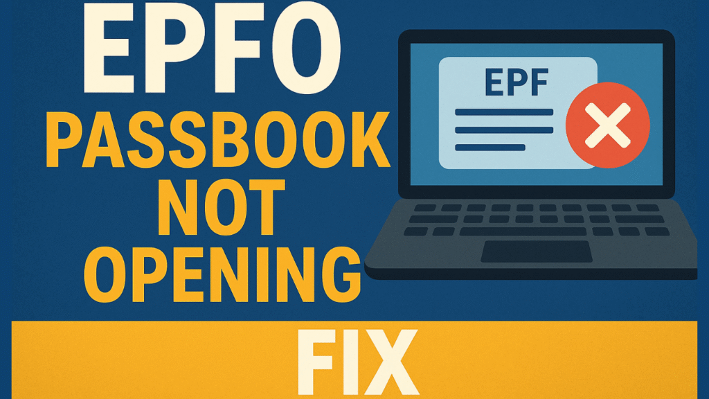 EPFO Passbook Not Opening – Fix It