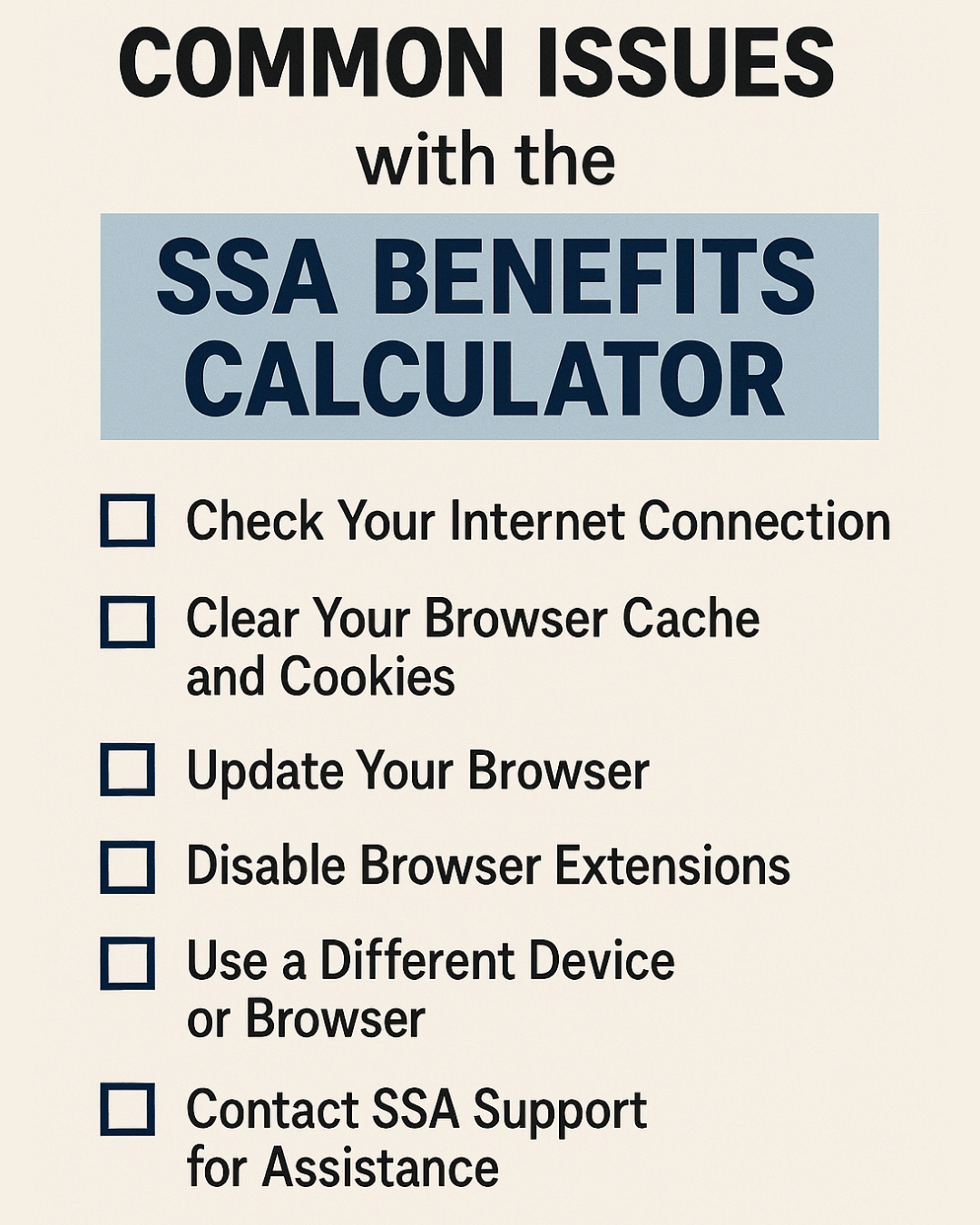 SSA Benefits Calculator Not Working